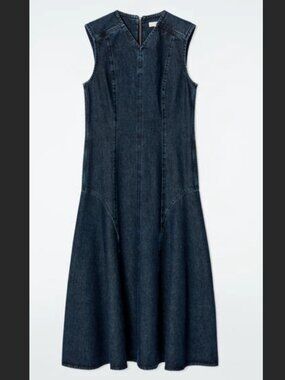 NWT COS DROPPED-WAIST DENIM MIDI DRESS